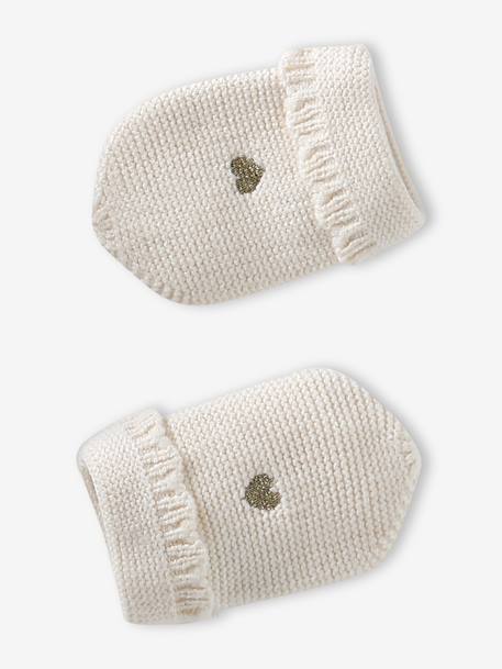Ensemble bébé fille tricot bonnet snood moufles écru 3 - vertbaudet enfant 