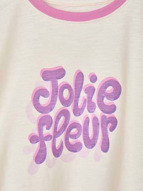 T-shirt manches courtes fille écru 3 - vertbaudet enfant 