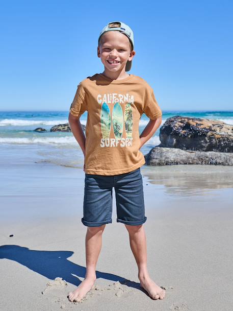 Bermuda garçon 5 poches morphologie fin marine 1 - vertbaudet enfant 