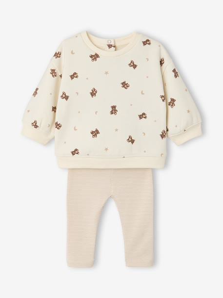 Ensemble sweat et pantalon bébé garçon écru 1 - vertbaudet enfant 