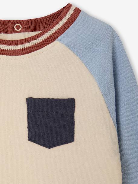 T-shirt manches longues bébé garçon bleu grisé+vanille 2 - vertbaudet enfant 