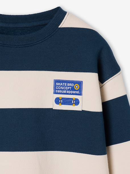 Sweat garçon col rond marine+noisette+pistache 5 - vertbaudet enfant 