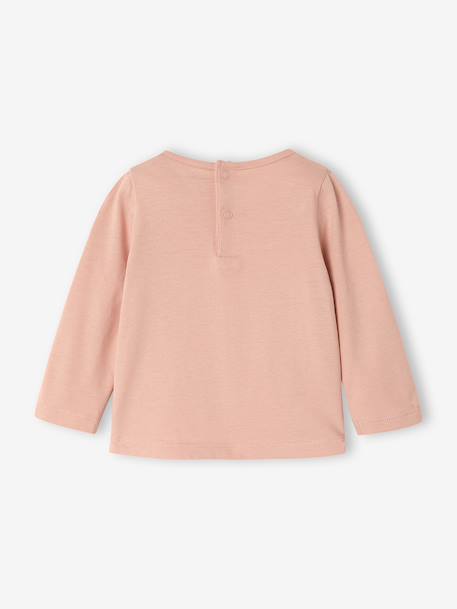 T-shirt manches longues bébé fille rose poudré+vanille 4 - vertbaudet enfant 
