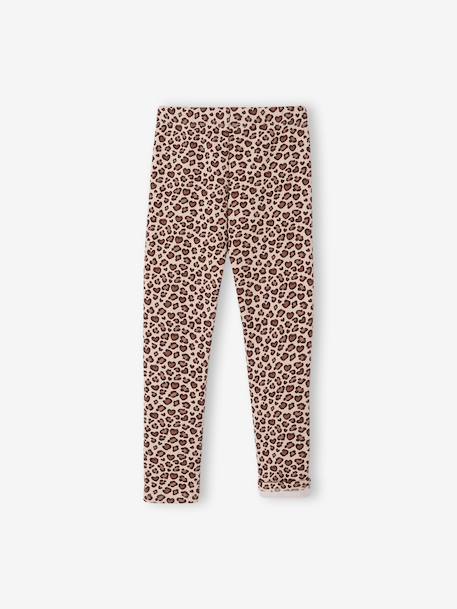 Legging fille doublé maille polaire bois de rose+chocolat+gris imprimé+marron imprimé 15 - vertbaudet enfant 