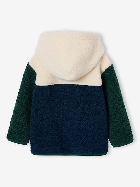 Gilet zippé à capuche garçon bleu moyen+vert sapin 9 - vertbaudet enfant 