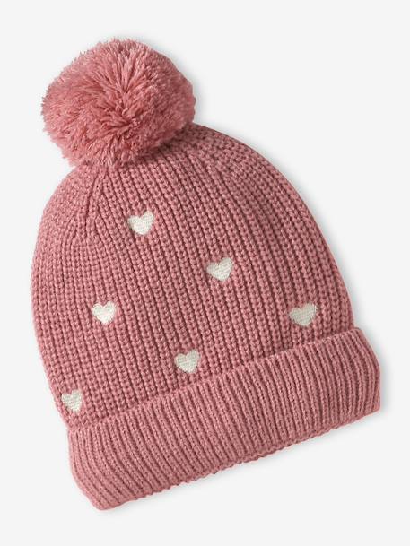 Ensemble fille tricot bonnet, snood et mitaines rose 2 - vertbaudet enfant 
