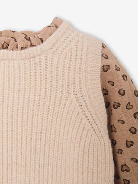 Pull 2 en 1 bébé bleu ciel+écru+rose poudré 7 - vertbaudet enfant 