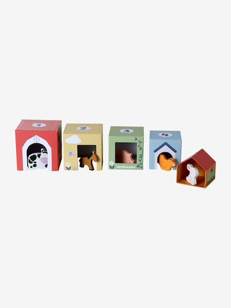 Coffret 5 jouets d’éveil bois FSC® multicolore 4 - vertbaudet enfant 