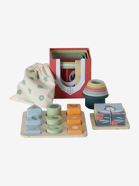 Coffret 5 jouets d’éveil bois FSC® multicolore 10 - vertbaudet enfant 