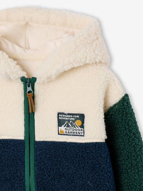 Gilet zippé à capuche garçon bleu moyen+vert sapin 10 - vertbaudet enfant 