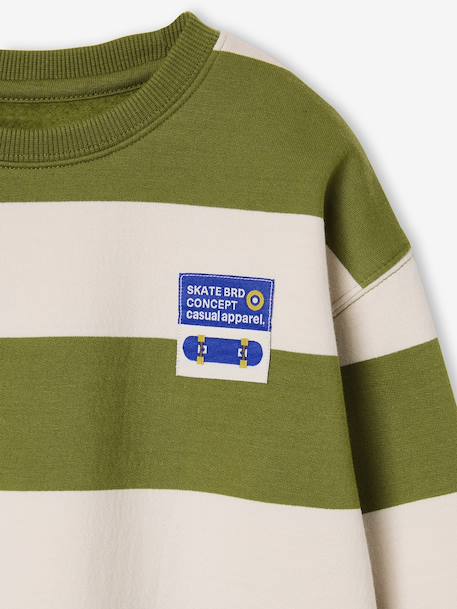 Sweat garçon col rond marine+noisette+pistache 15 - vertbaudet enfant 
