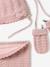 Ensemble bébé fille tricot bonnet snood moufles rose poudré 5 - vertbaudet enfant 