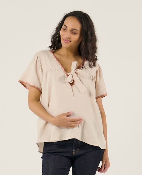 Blouse et chemise allaitement soraya Beige+Prune 1 - vertbaudet enfant 