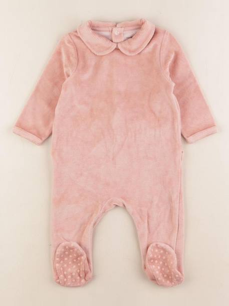 Pyjama velours - 9 mois Rose 1 - vertbaudet enfant 