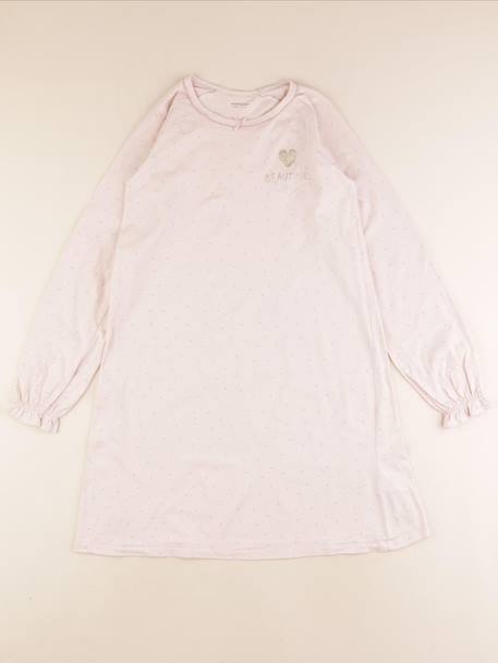 Chemise de nuit coton - 12 ans Beige, rose 1 - vertbaudet enfant 