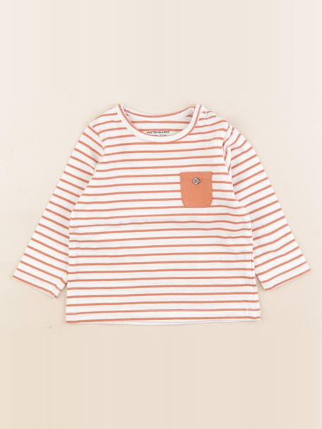Tee-shirt - 6 mois Blanc, marron 1 - vertbaudet enfant 