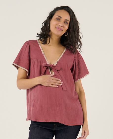Blouse et chemise allaitement soraya Beige+Prune 7 - vertbaudet enfant 