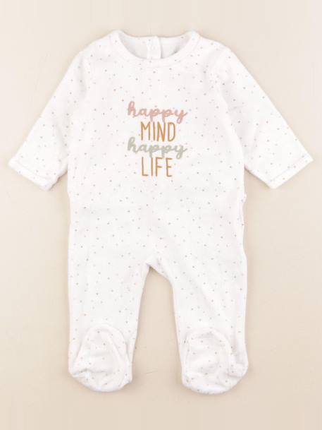 Pyjama velours - 6 mois Blanc 1 - vertbaudet enfant 