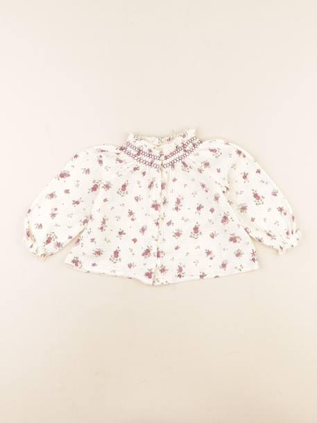 Blouse - 24 mois Beige, rose 1 - vertbaudet enfant 