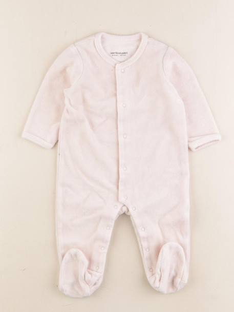 Pyjama velours - 6 mois Rose 1 - vertbaudet enfant 