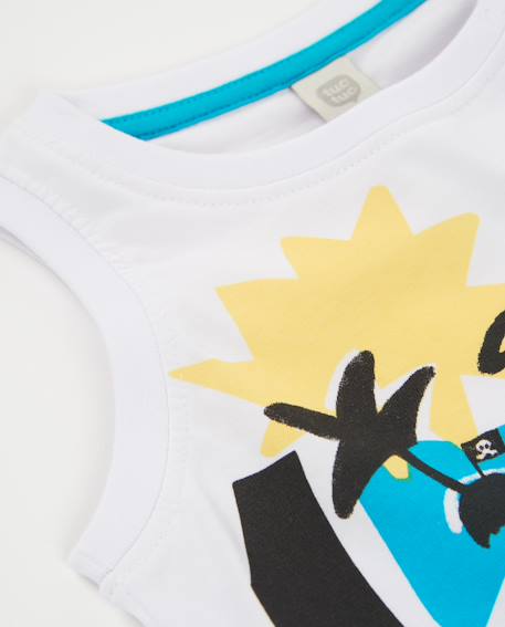 Débardeur en maille pour garçon Blanc 3 - vertbaudet enfant 