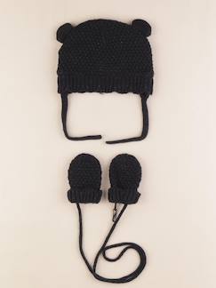 Seconde main-Fille-Ensemble bonnet/moufles - 3/6 mois