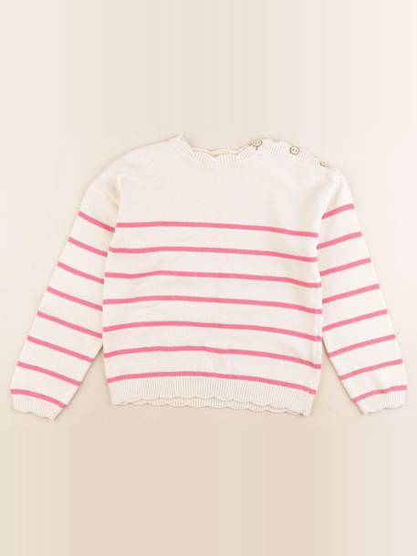 Pull - 8 ans Beige, rose 1 - vertbaudet enfant 