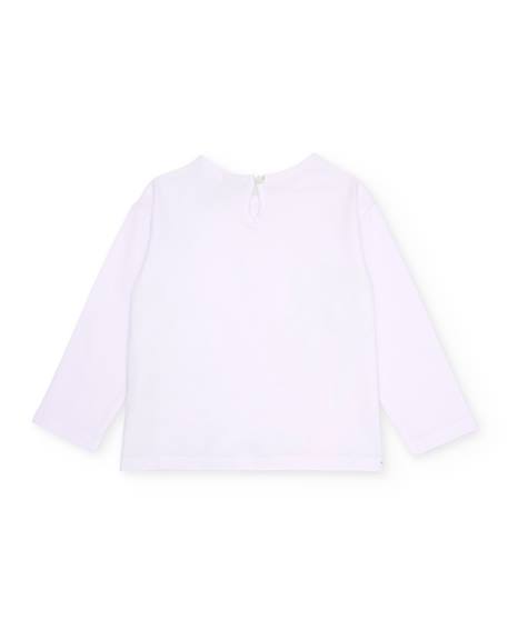 T-shirt fille en maille avec détails brillants Blanc 2 - vertbaudet enfant 