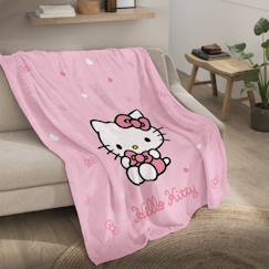 Linge de maison et décoration-Linge de lit enfant-Plaid polaire imprimé, hello kitty cute
