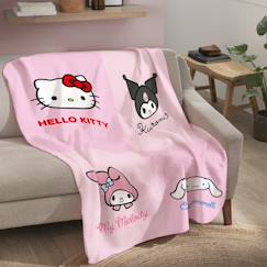 Linge de maison et décoration-Linge de lit enfant-Plaid polaire imprimé, hello kitty reunion