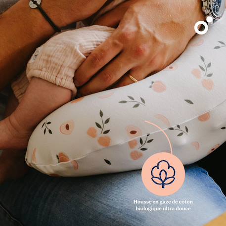 Petit coussin d’allaitement softy Cloudy kaki+Pêche 11 - vertbaudet enfant 