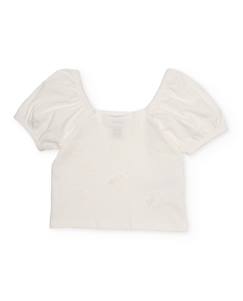 T-shirt fille en maille avec relief floral  - vertbaudet enfant