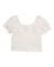 T-shirt fille en maille avec relief floral Blanc 1 - vertbaudet enfant 