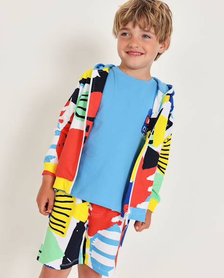 Sweat à capuche garçon en maille Blanc 1 - vertbaudet enfant 