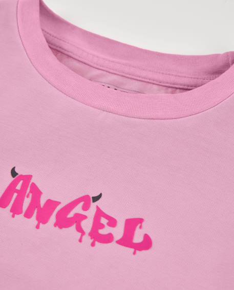 T-shirt fille en maille avec fronces latérales Rose 3 - vertbaudet enfant 