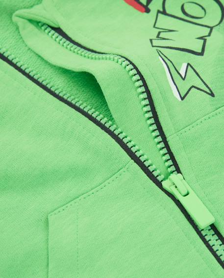 Sweat-shirt garçon en maille avec poche kangourou Vert 3 - vertbaudet enfant 