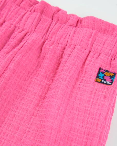 Pantalon fille avec texture gaufrée Rose 3 - vertbaudet enfant 