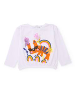 T-shirt pour fille en maille avec fleurs en relief  - vertbaudet enfant
