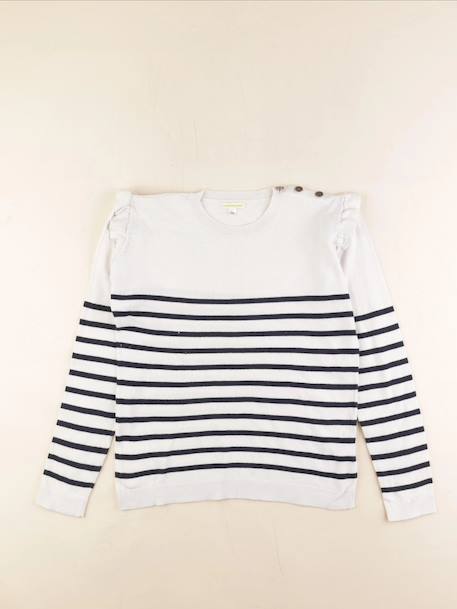 Pull - 12 ans Blanc, bleu 1 - vertbaudet enfant 