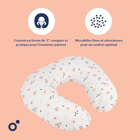 Petit coussin d’allaitement softy Cloudy kaki+Pêche 10 - vertbaudet enfant 