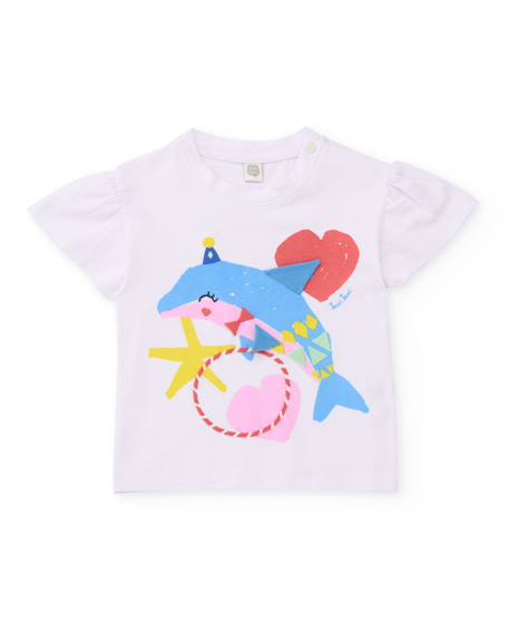 Ensemble en maille pour fille avec motif dauphin Blanc 2 - vertbaudet enfant 