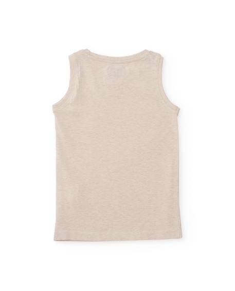 Débardeur garçon en maille avec imprimé reptile Beige 2 - vertbaudet enfant 