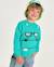 Sweat-shirt garçon en maille avec motif frontal Vert 1 - vertbaudet enfant 