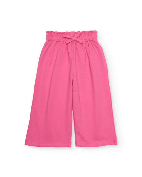 Pantalon fille en maille de style jupe-culotte Rose 1 - vertbaudet enfant 