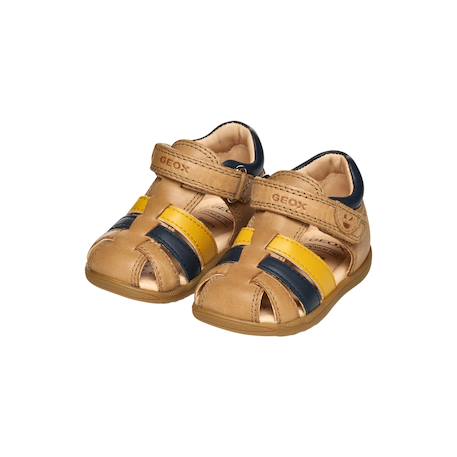 Sandales en cuir à scratch Marron   marine 3 - vertbaudet enfant 