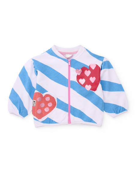 Fille-Sweat-shirt en maille pour fille avec fermeture zippée