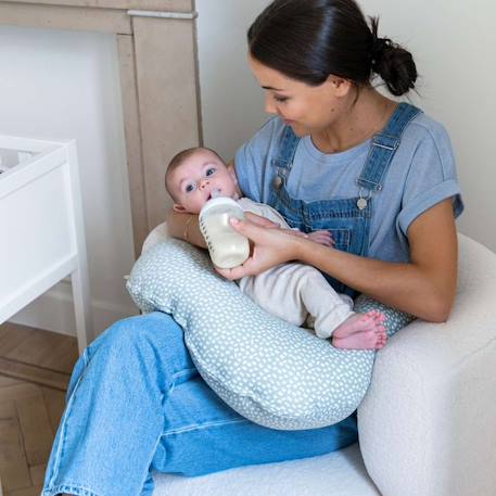 Petit coussin d’allaitement softy Cloudy kaki+Pêche 2 - vertbaudet enfant 