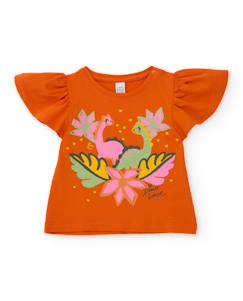 T-shirt fille en maille avec manches à volants  - vertbaudet enfant