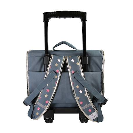 Cartable à roulettes 38 cm fille POL FOX Wonder Fox Glitter Réversible avec 2 compartiments – CP/CE1/CE2 – Rose et bleu pailleté Multicolore 6 - vertbaudet enfant 