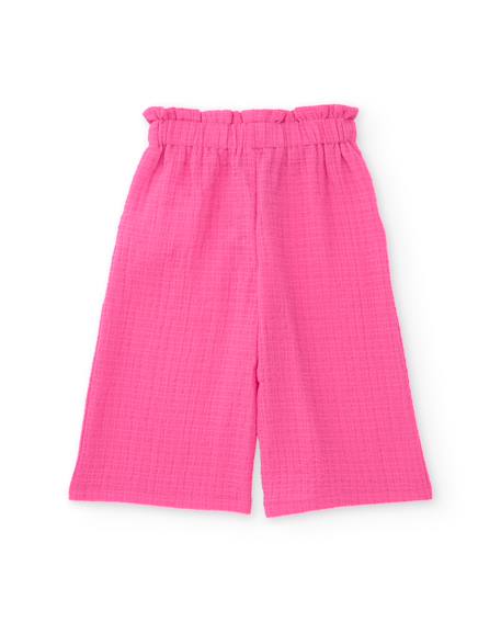 Pantalon fille avec texture gaufrée Rose 2 - vertbaudet enfant 
